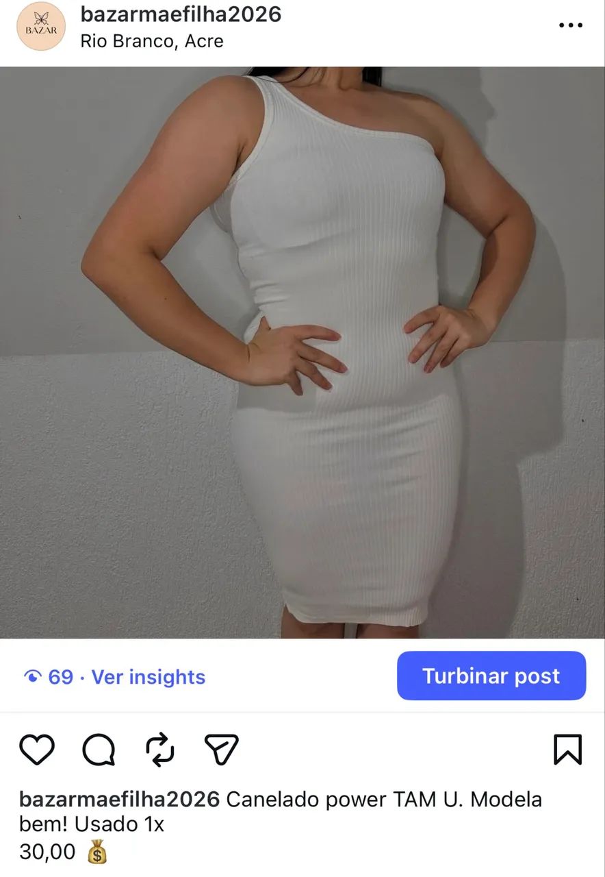 Vestido canelado power 