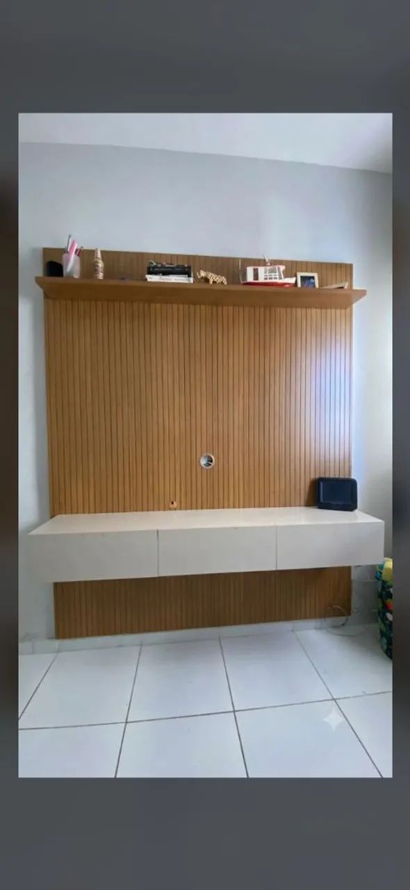 Rack com Painel Para TV - Ripado + 3 Gavetas
