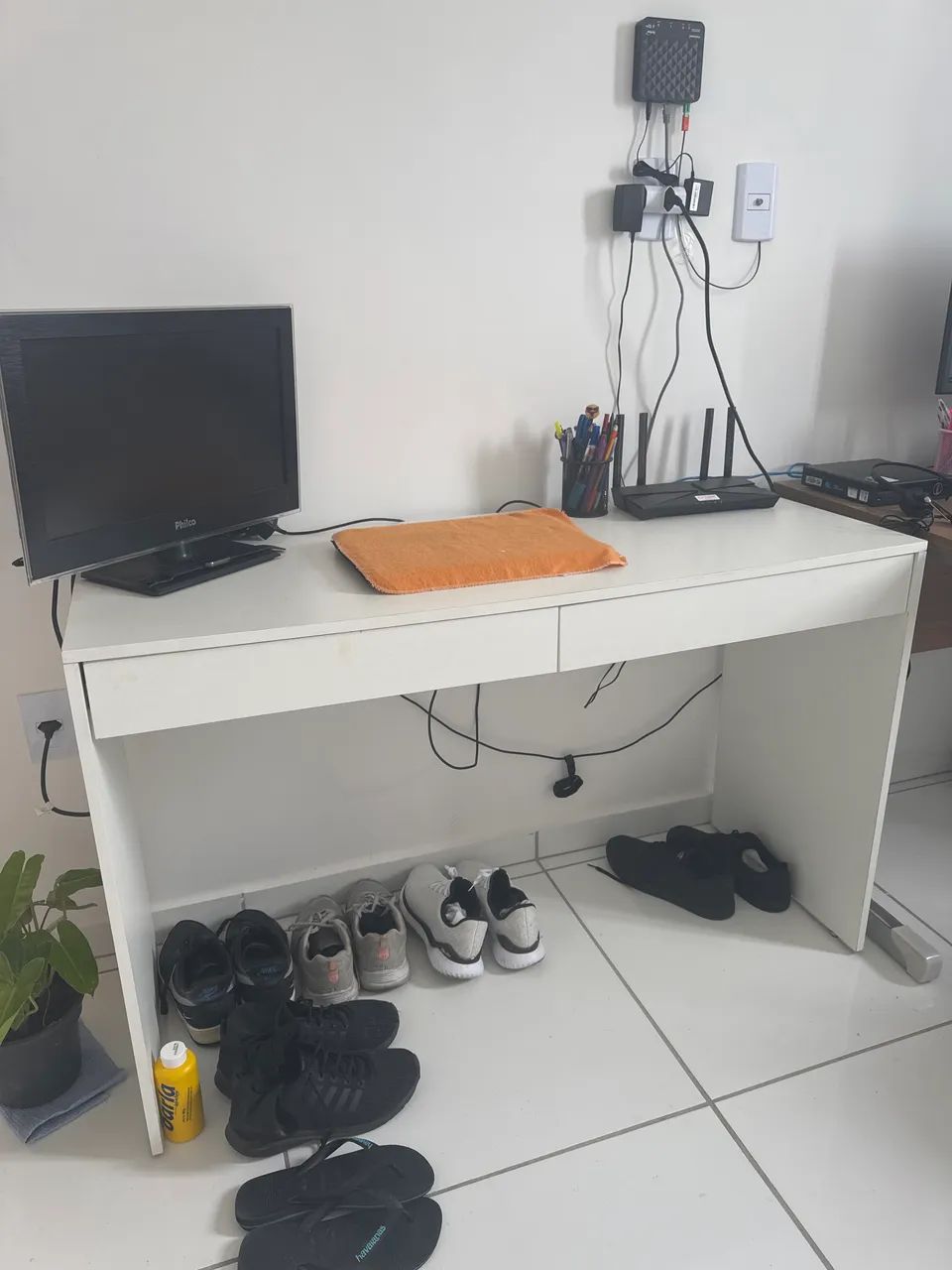 Escrivaninha mdf branco 120cm