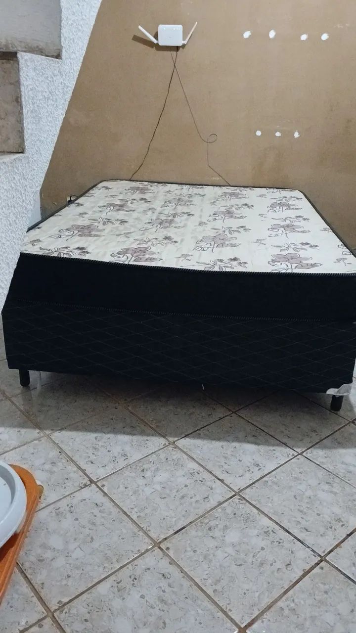 CAMA CASAL BOX COM COLCHÃO 