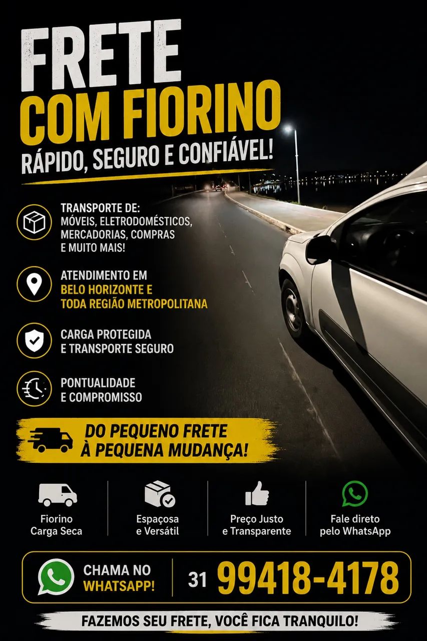 FRETE RÁPIDO COM FIORINO | BH E RMBH