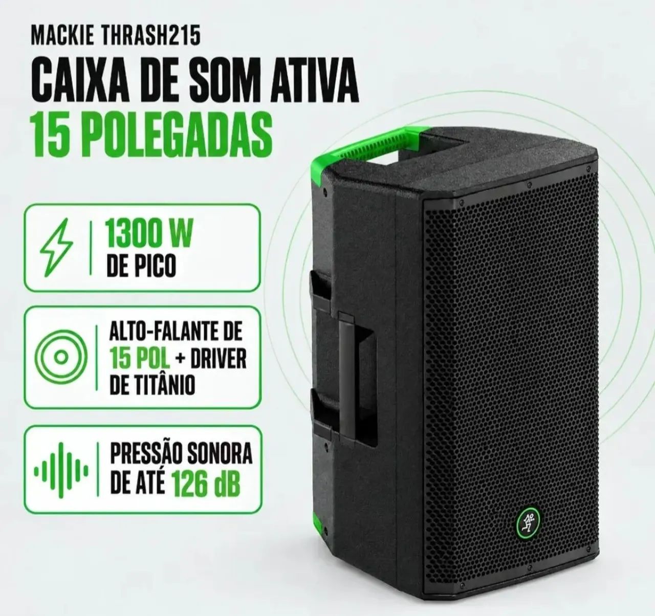 Caixa ativa mackie thrash 15 polegadas 1300 watts  - Foto 4
