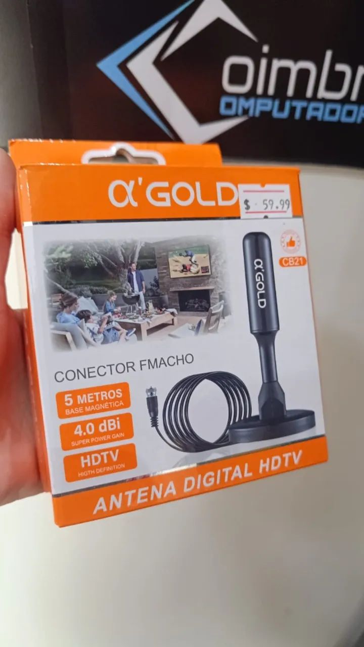 Antena Digital externa e interna aprova Dágua 5 Metros de Cabo Agold Loja Coimbra Entrega