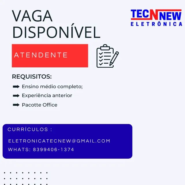 Vaga de Emprego - Atendente 