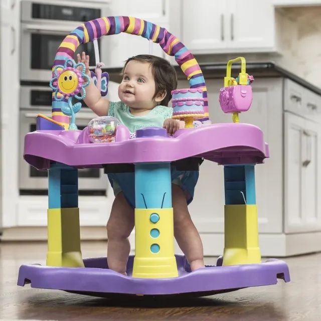 Centro De Atividades Bebê Evenflo Exersaucer Jumper Rosa - Foto 5