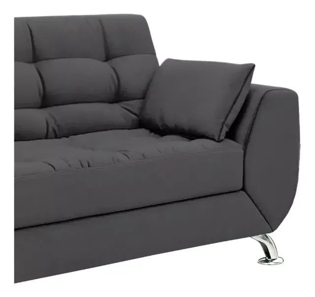 Sofá 2 Lugares Larissa Suede Cinza - Modern - Foto 5