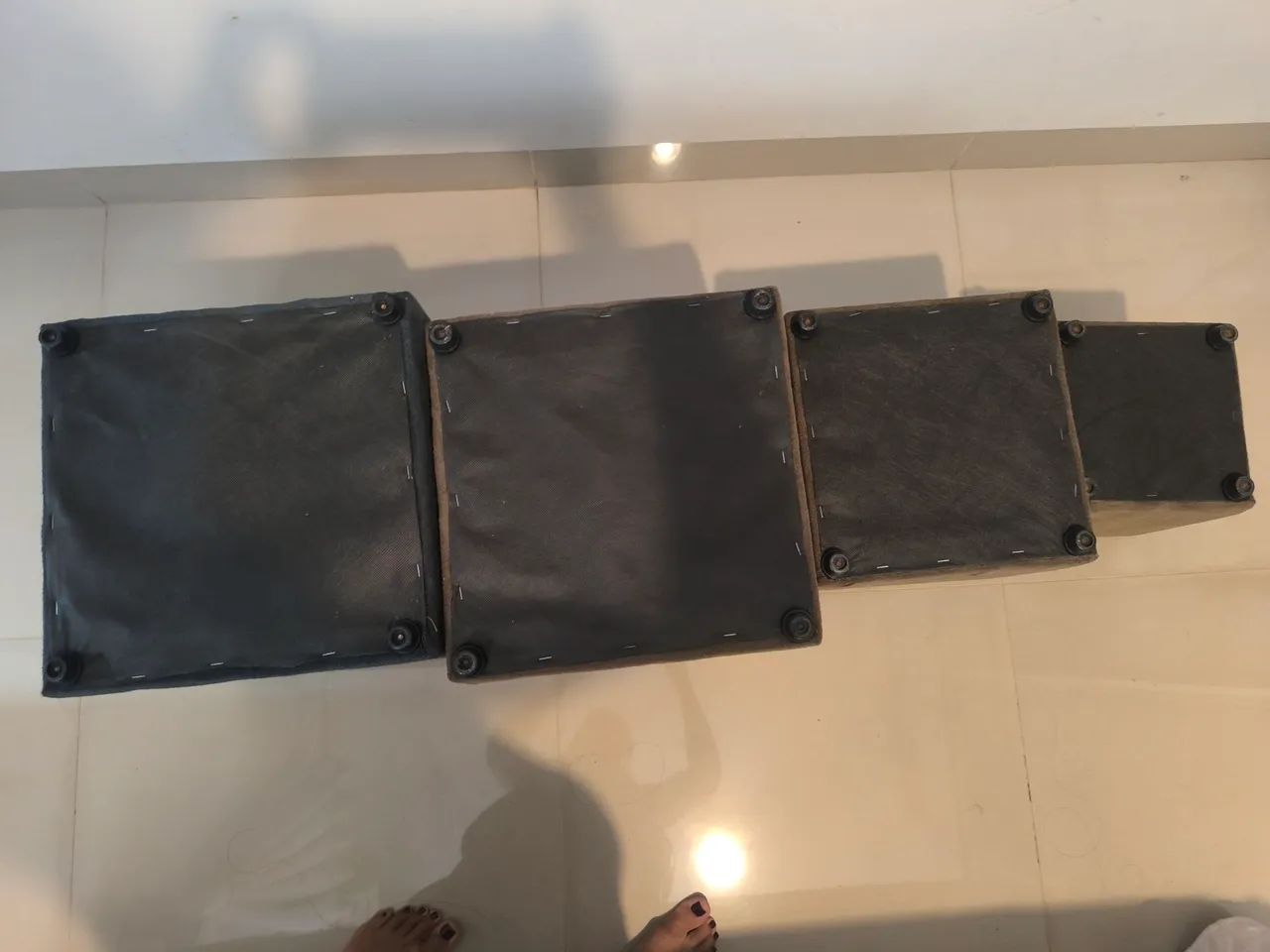 4 pufs suede  - Foto 3