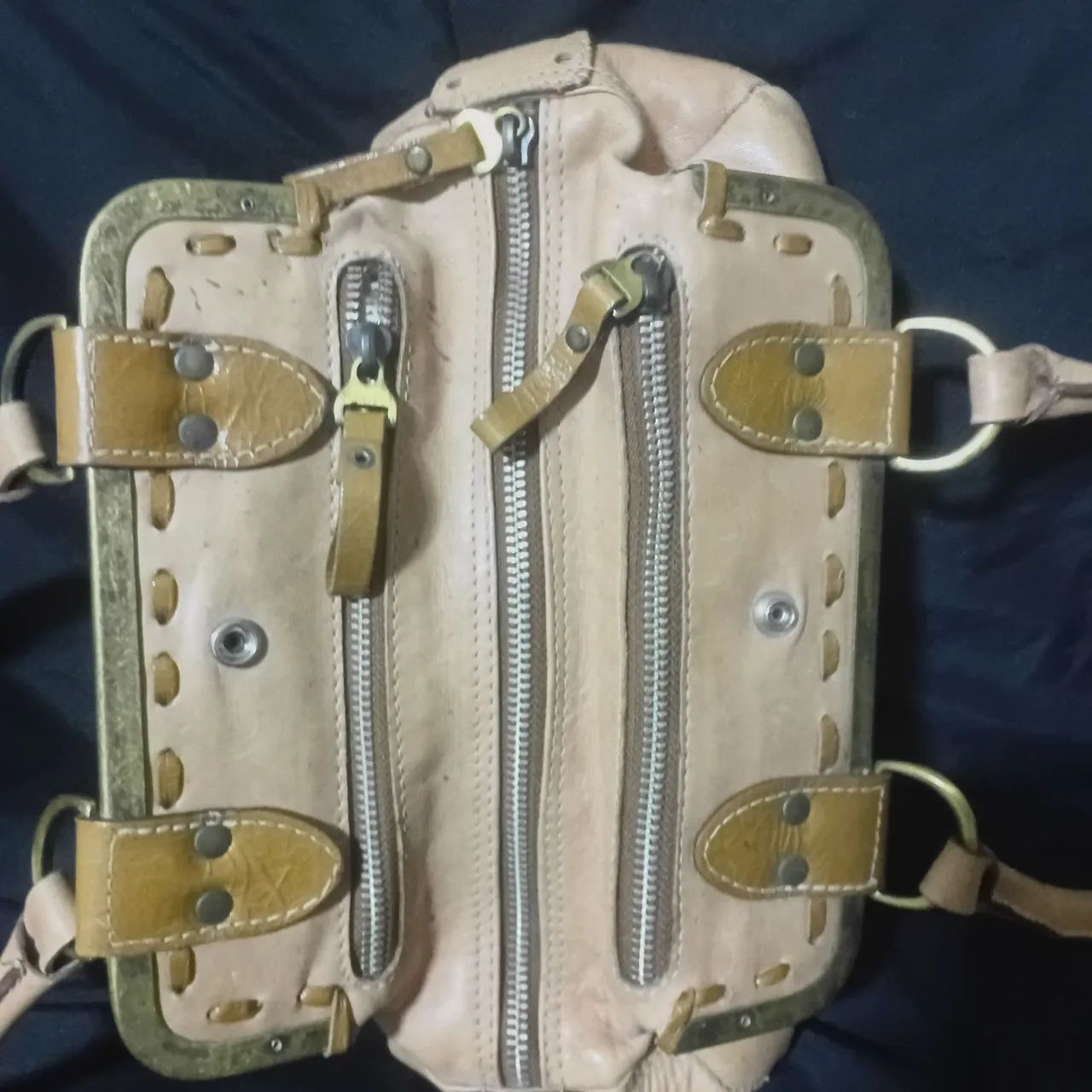 BOLSA VINTAGE DE COURO LUZ DA LUA  - Foto 3