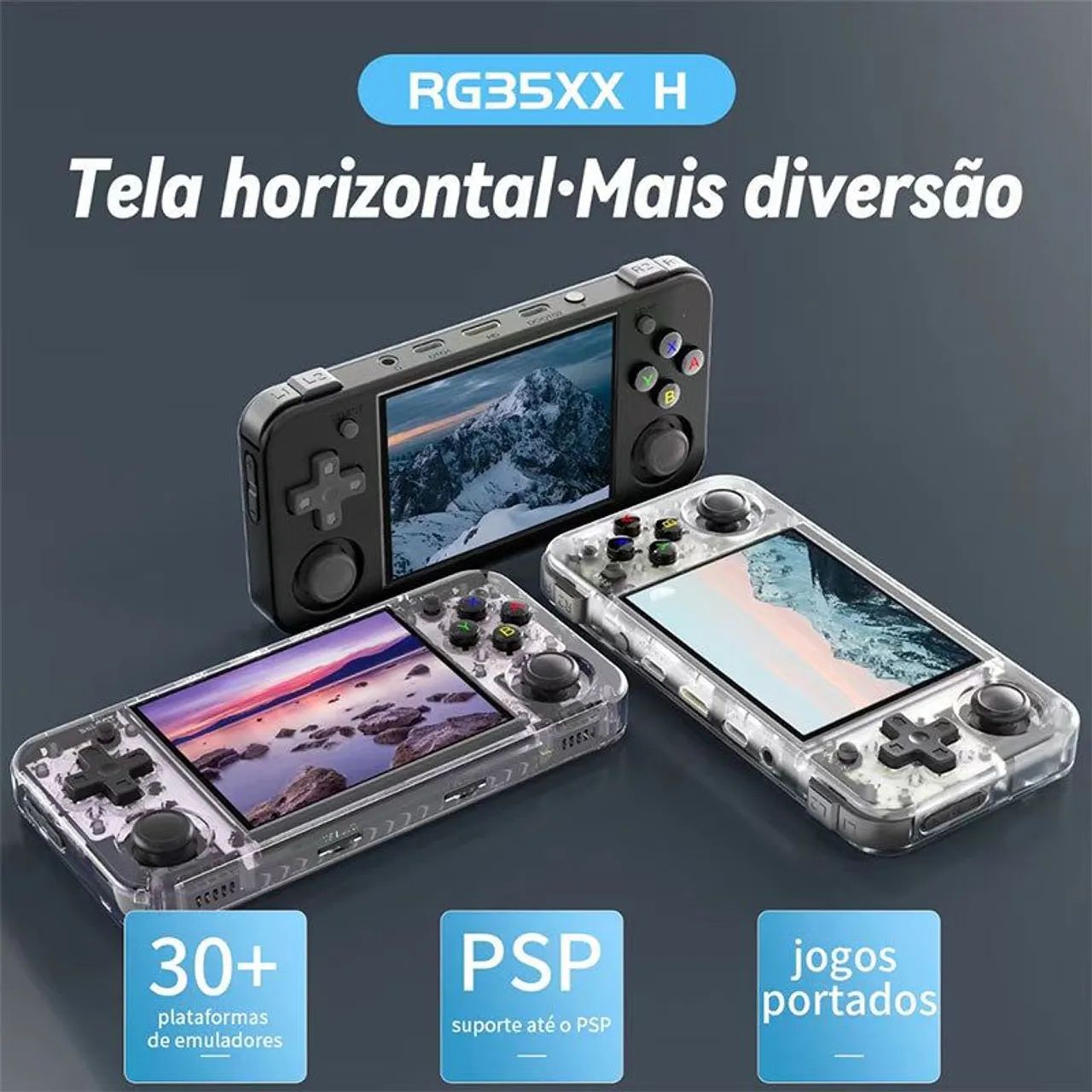 ANBERNIC RG35XX H - Console Portátil Retrô - Novo, na Caixa Original - Pronta Entrega
