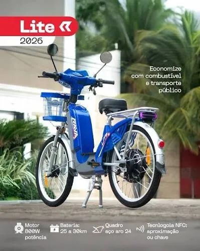 Bicicleta Eletrica Rava Lite Azul Nova - Foto 2