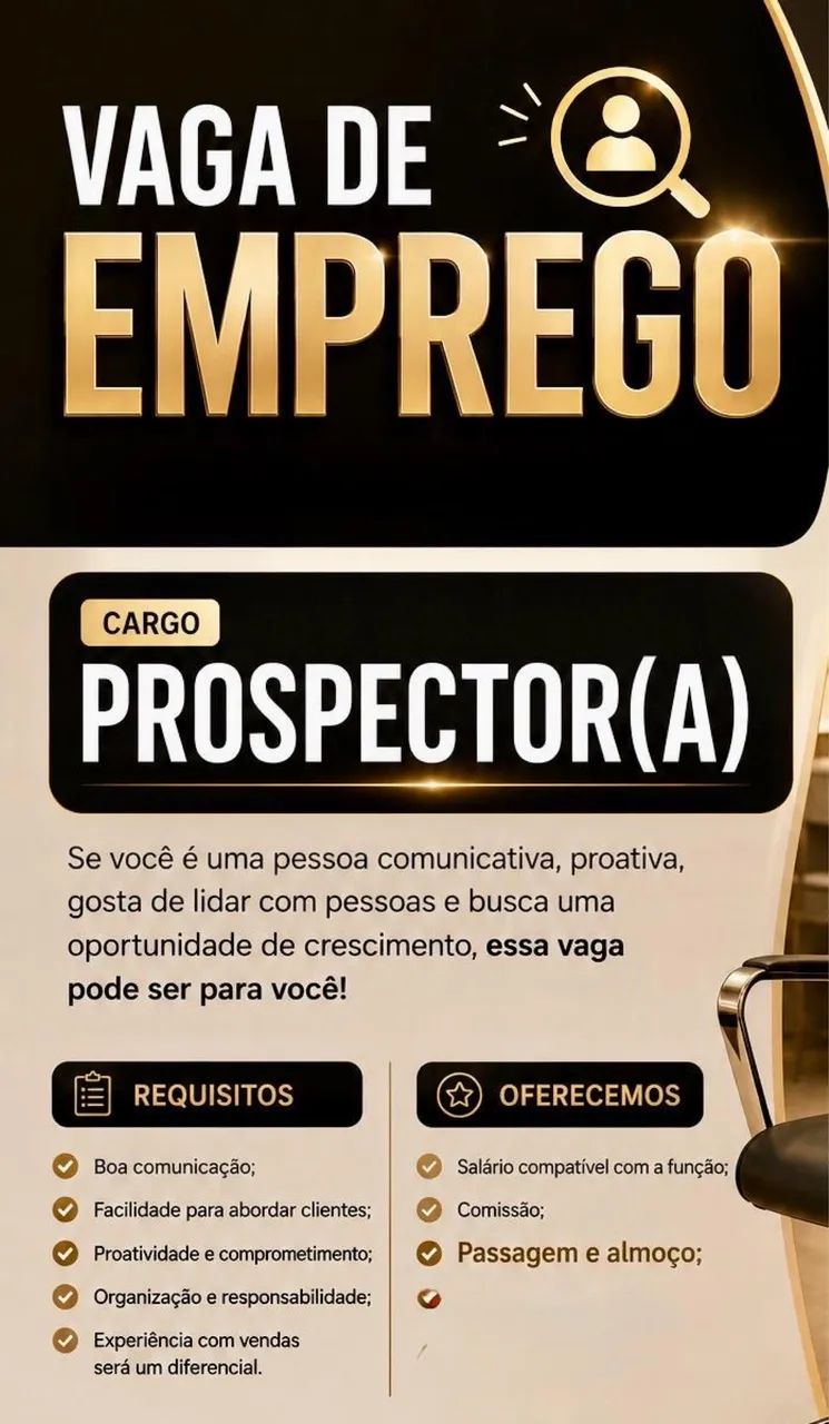VAGA DE EMPREGO em vendas (captador de clientes) 