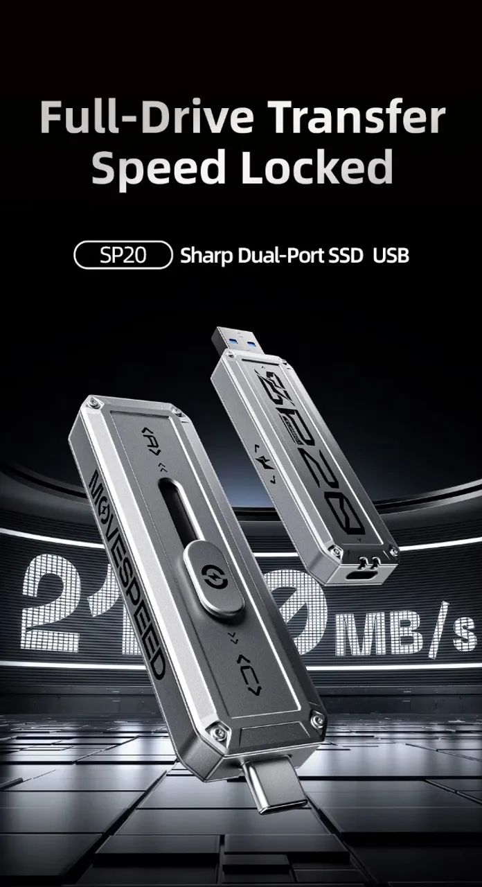 Pendrive 256GB MOVESPEED USB 3.2 2x2 Ultra Rápido 2000MB/s - Foto 2