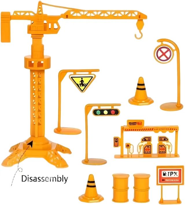 Kit Construção com caminhões e placas de sinalização - Foto 3