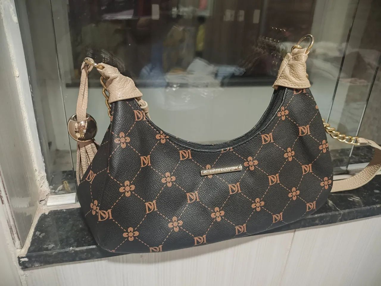 Bolsa Di Marlys marrom couro legítimo - Foto 3