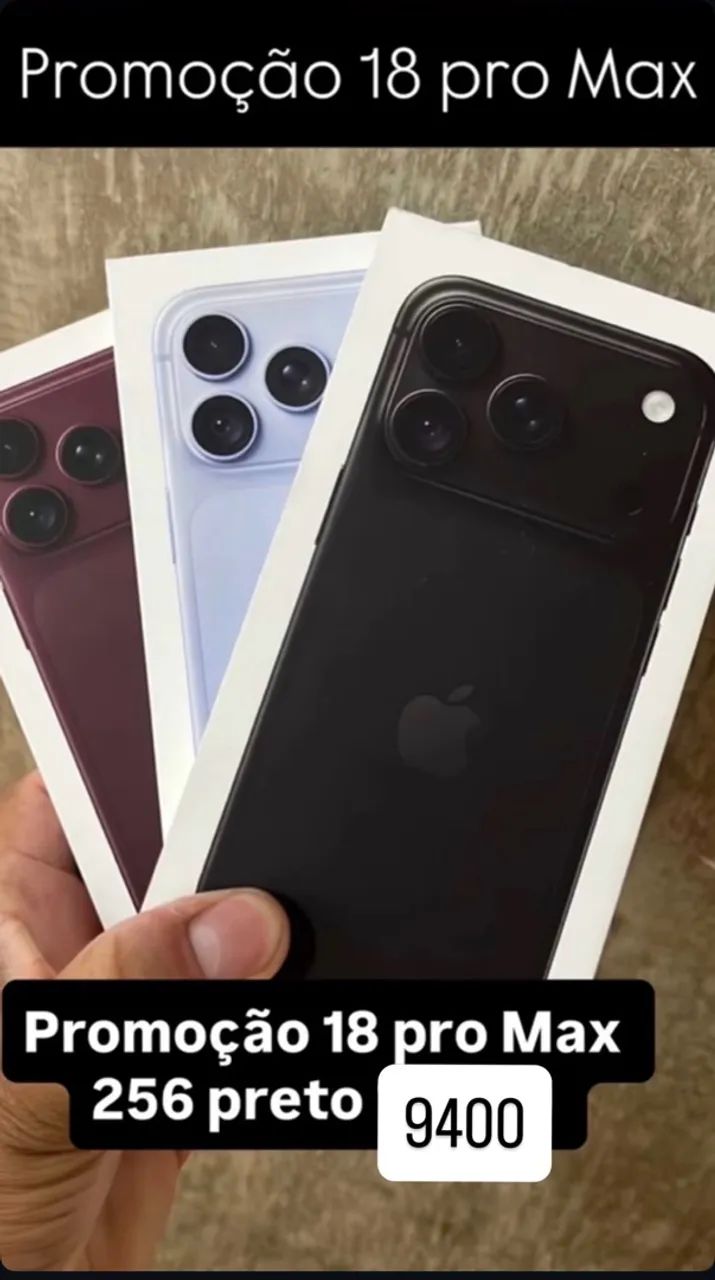 iphone 18 pro Max 256 azul e preto 