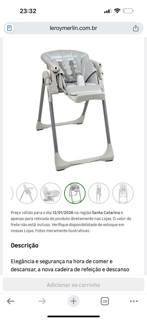 Cadeira de refeição e descanso Prima Pappa Zero 3 da Burigotto - EXCELENTE ESTADO!!! - Foto 4