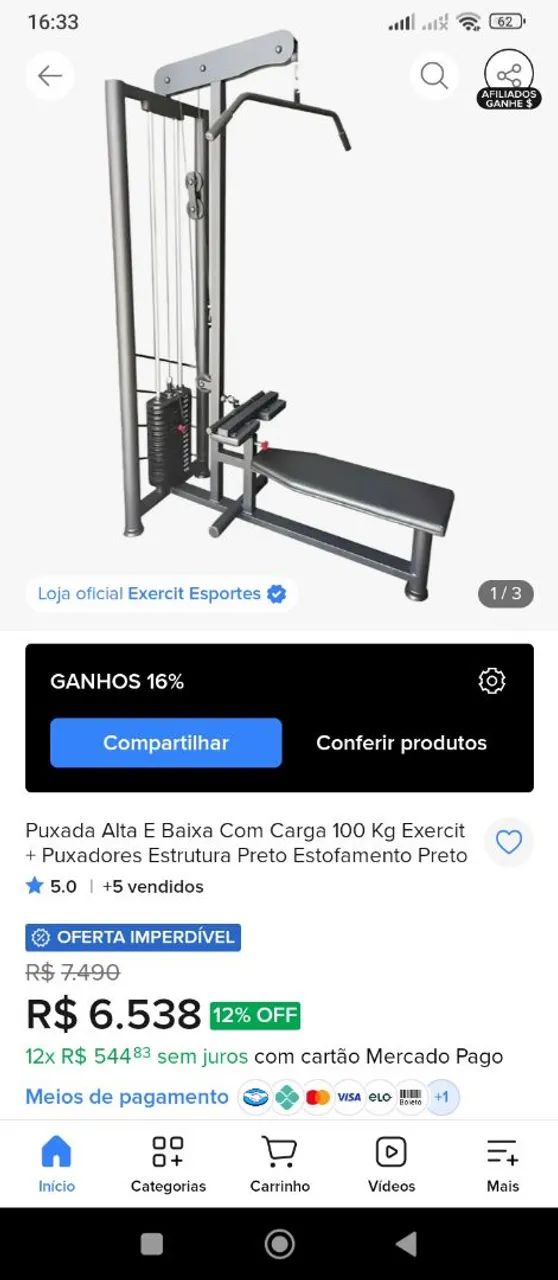 Puxada com remada conjugada 80kg - Foto 4