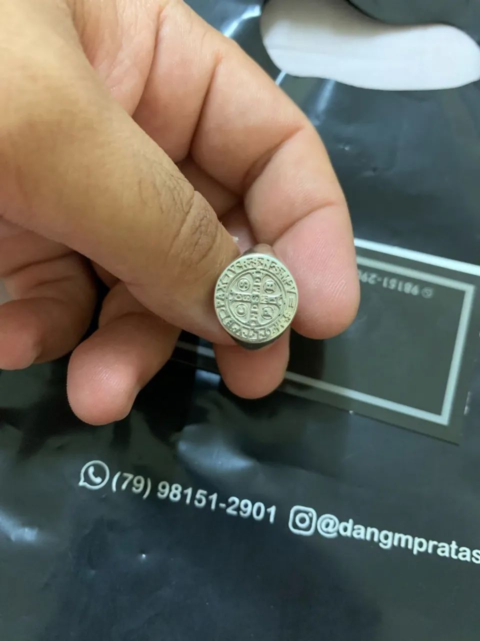 Anel São Bento (em prata 925)  - Foto 4