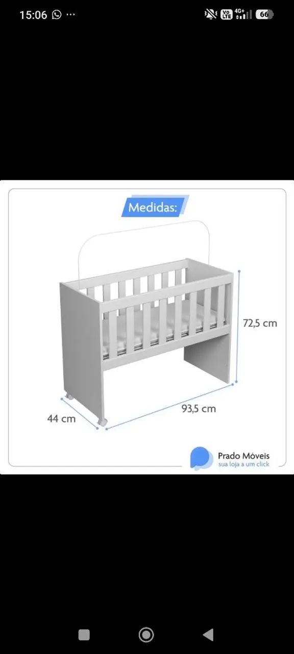 Mini berço com colchão e kit berço  - Foto 3
