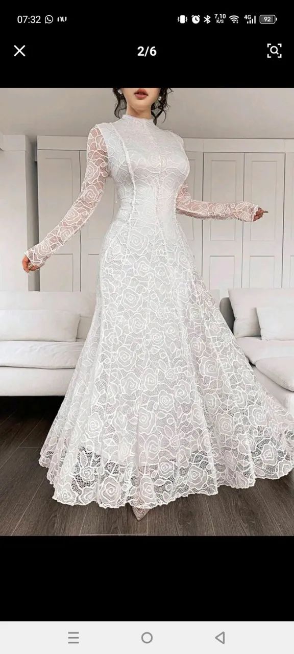 Vestido Branco de Renda Noiva - Foto 3