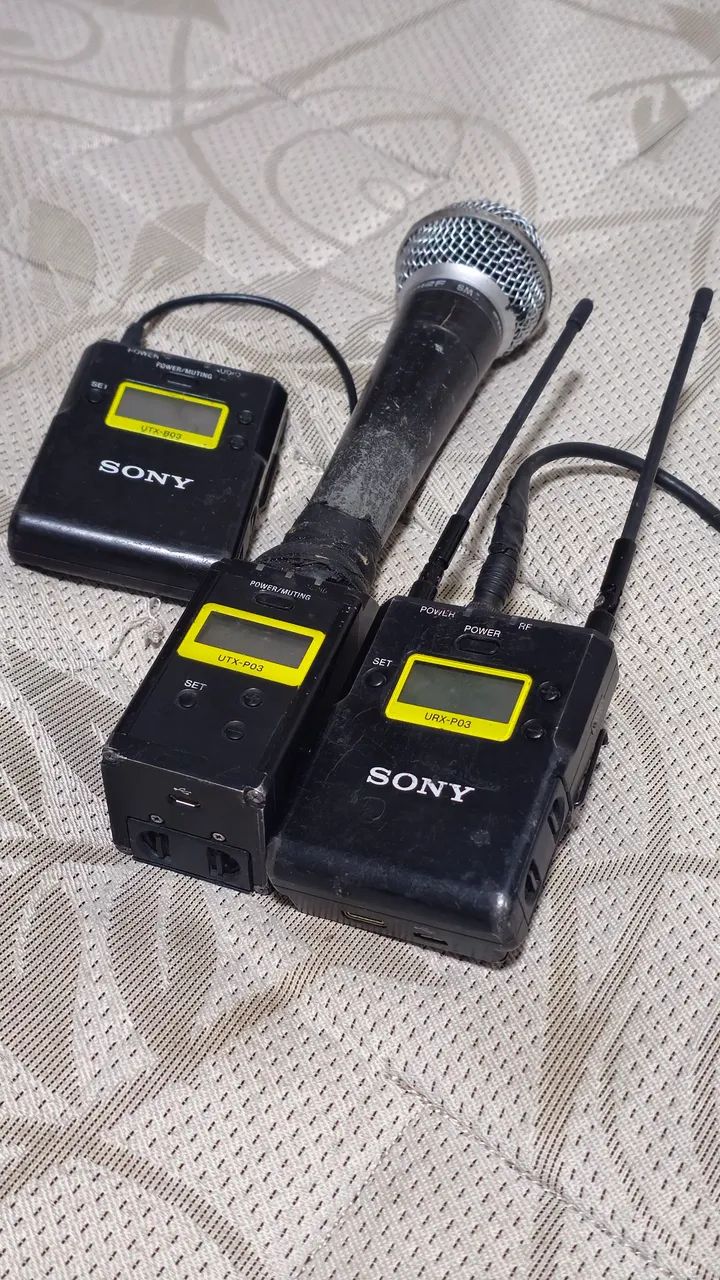 Microfone Sony modelo Sony URX-P03 - Instrumentos musicais