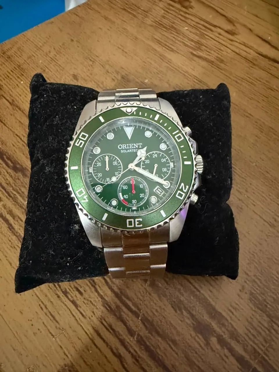 Relógio Masculino Orient Solartech Cronógrafo Verde - Foto 2