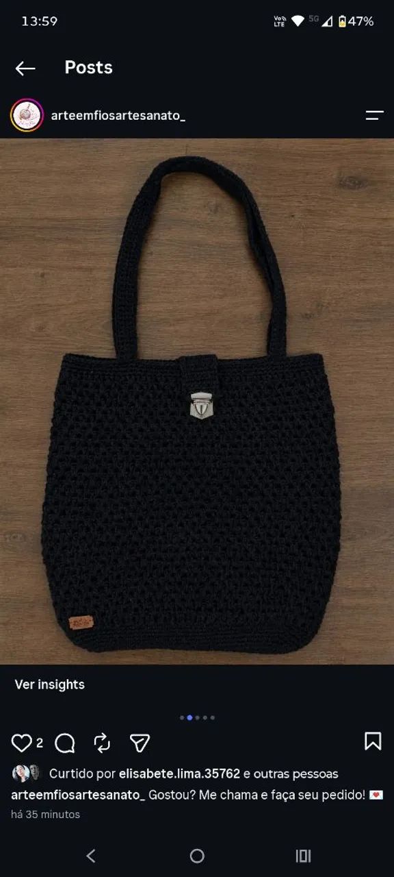 Bolsa de crochê  - Foto 3