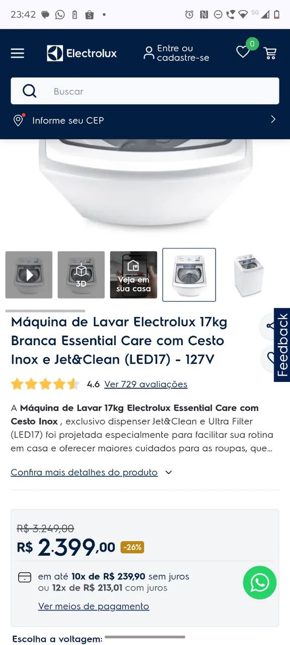 Máquina de lavar Electrolux 17kg - Foto 5