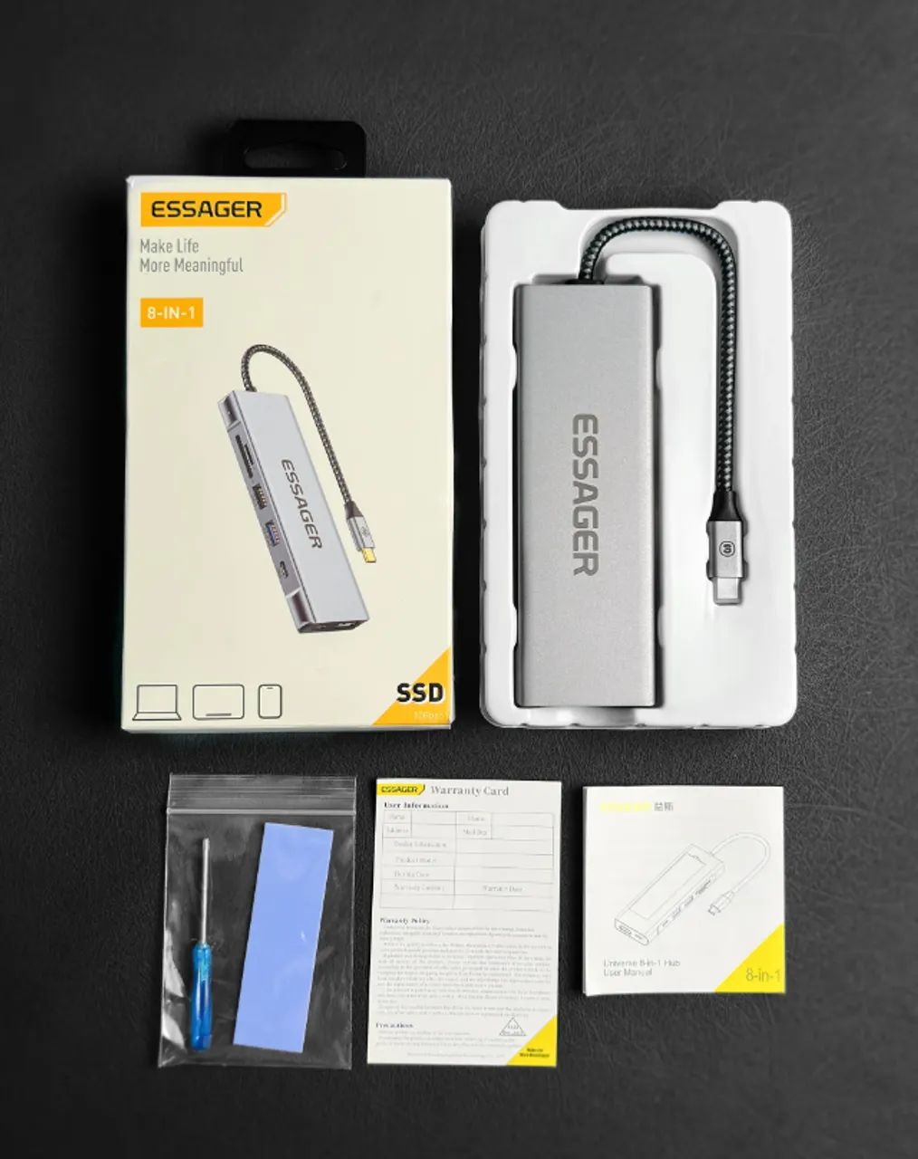 USB HUB 8 em 1 ESSAGER