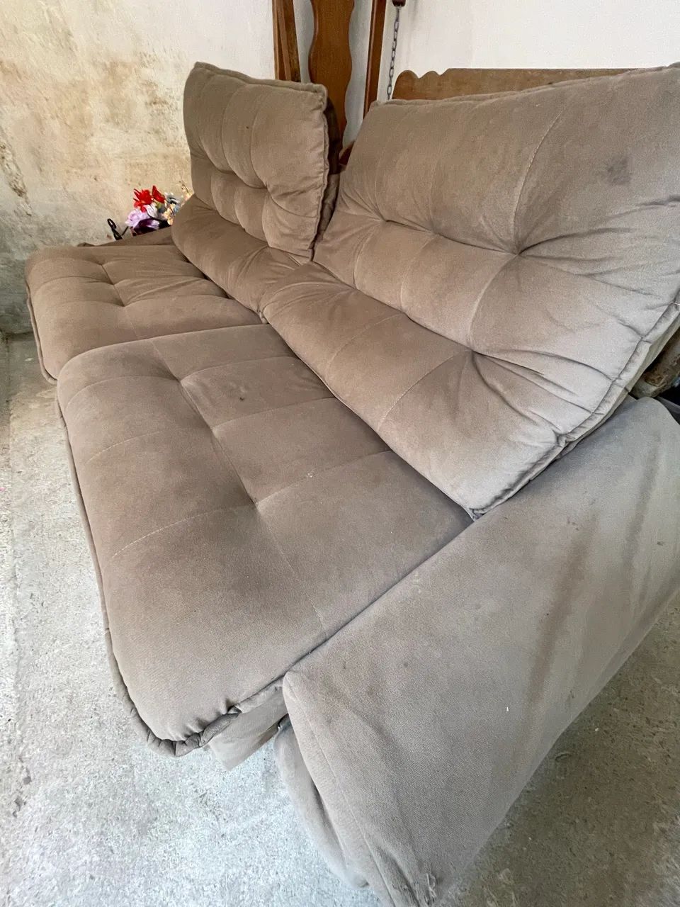 Sof á retrátil grande cinza. - Foto 2