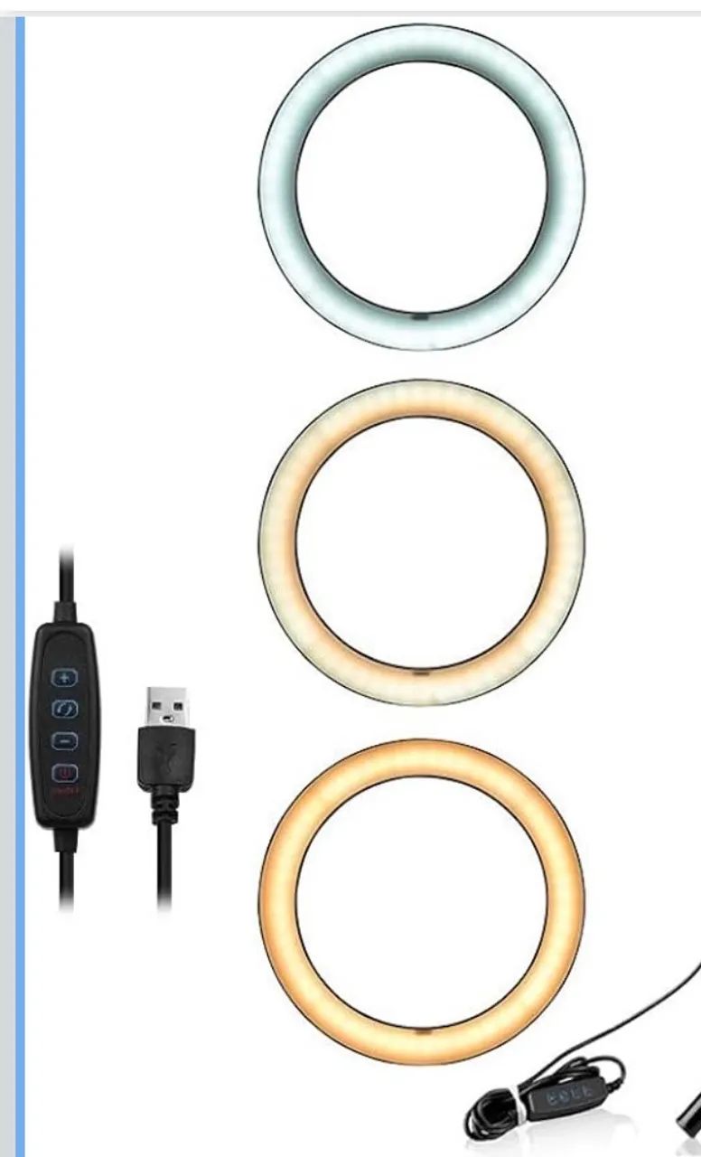 Iluminador LED Ring Light 26cm para Maquiagem Fotos com tripé - Foto 2