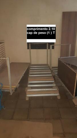 Carrinho com roletes 2.10 comprimento cap carga 1 tonelada