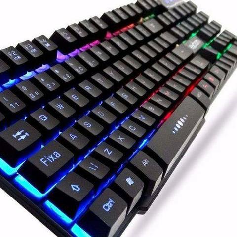 Teclado Gamer de metal exbom BK-152 C preto com iluminação led - Foto 2