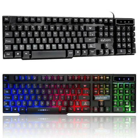 Teclado Gamer de metal exbom BK-152 C preto com iluminação led - Foto 3