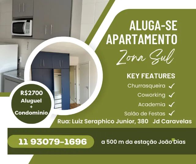 Captação de Apartamento para locação na Rua Luiz Seráphico Júnior, Jardim Caravelas, São Paulo, SP