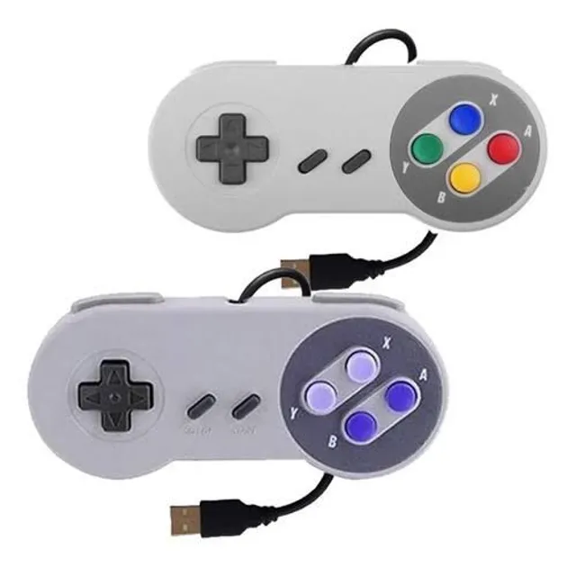 Controle Usb Super Nintendo Snes Compatível Com Computador Pc Mac