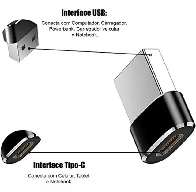 Adaptador Plug Usb Tipo C Para Usb Macho Dados - Foto 3