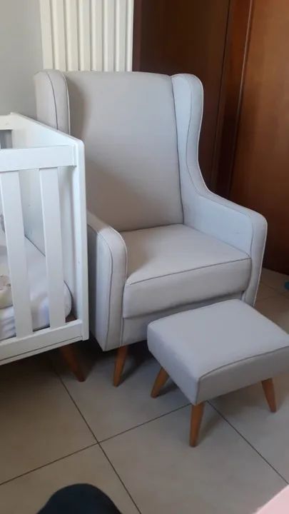 Poltrona amamentação linho - Foto 2