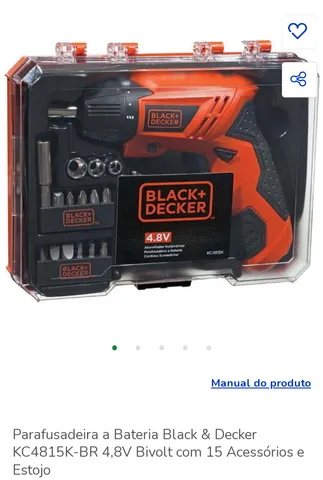 Parafusadeira Black Decker sem fio bivolt com acessórios