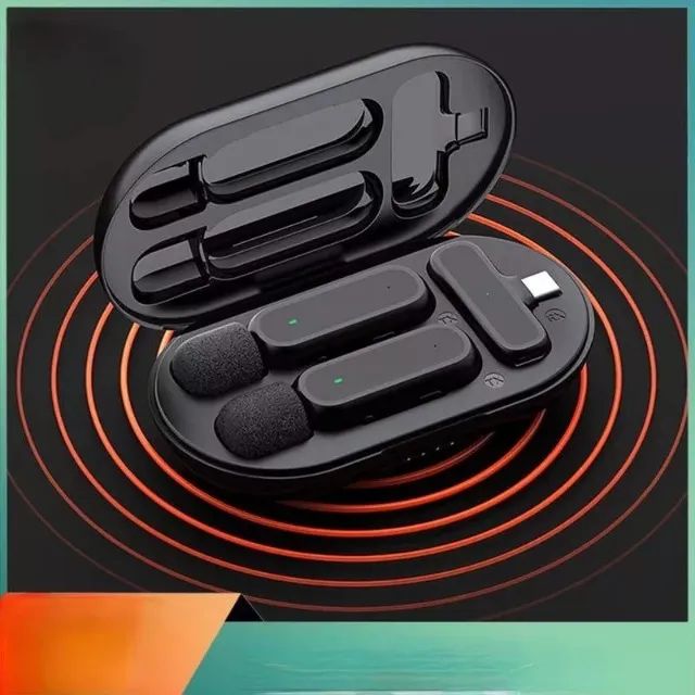 Microfone De Lapela Duplo Profissional Influencer Youtuber Cor Preto - Foto 5