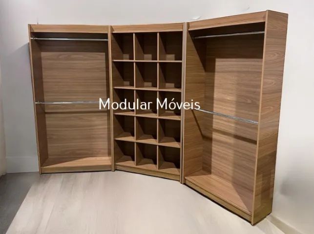 Colmeia + 2 Cabideiros Duplos - MDF Amadeirado