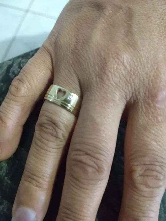 Aliança moeda antiga noivado ou casamento  - Foto 4