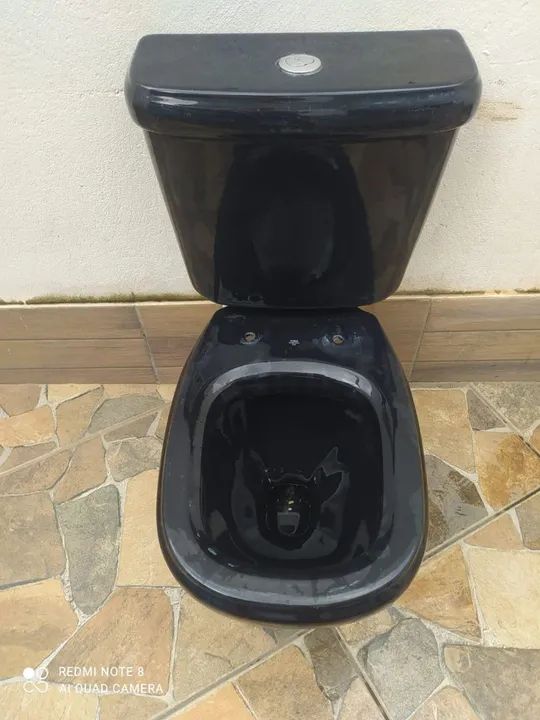 Vaso Sanitário Preto, aclopado 