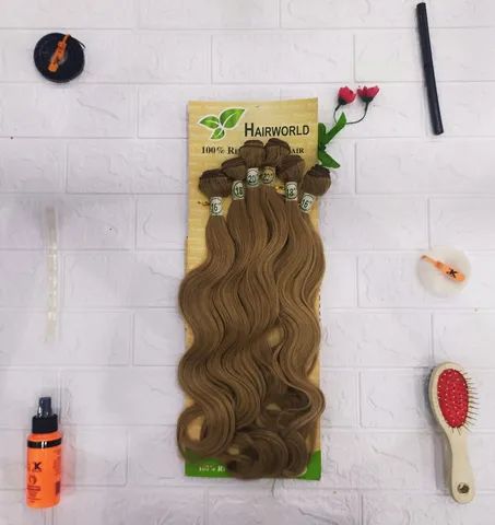 Cabelo Organico Ondul 55cm 16" 18 20 20 18 16 260g  Tela - Cor (#18) - Foto 3