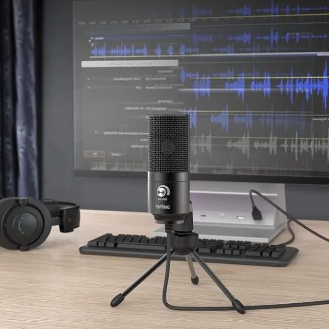 Microfone Profissional Condensador USB de mesa para PC Fifine K669B - Foto 5