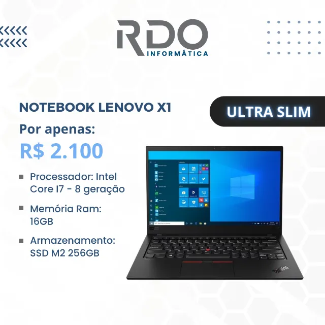 Notebook Lenovo X1 I7 < Ultrafino e leve!