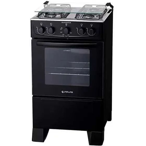 Fogão Atlas Coliseum Plus 4 Bocas Acendimento Manual Mesa de Inox Forno 50L - Foto 4