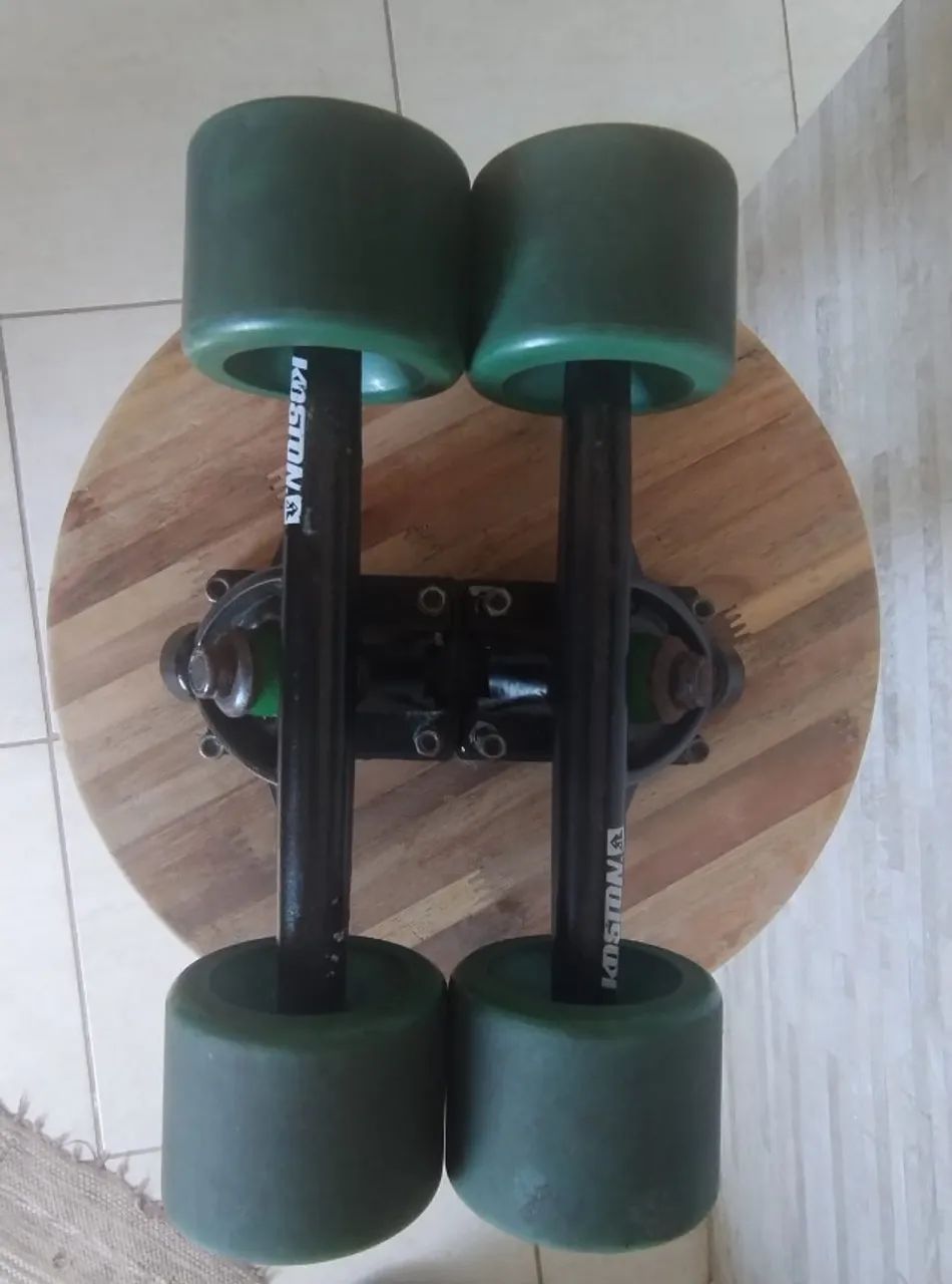[PARA LONG]Truck invertido 180mm Koston + roda 70mm 86a Koston + rolamento Black Sheep Red - Foto 5