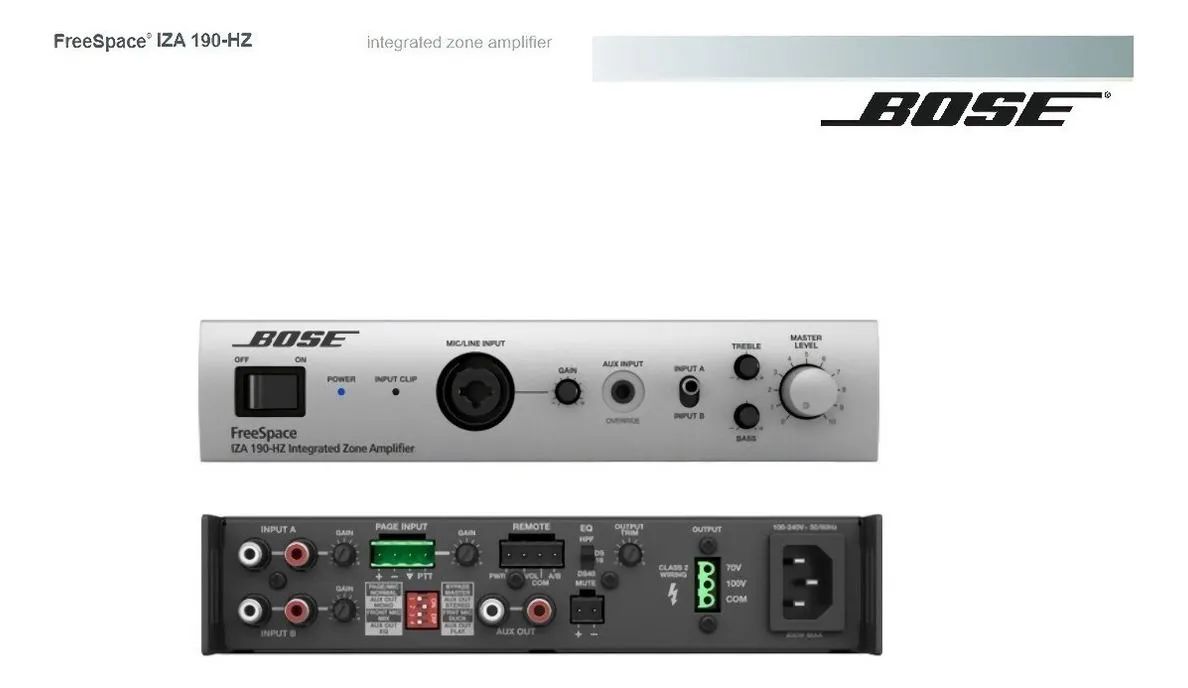 Bose Iza190 Amplifier for Background Audio