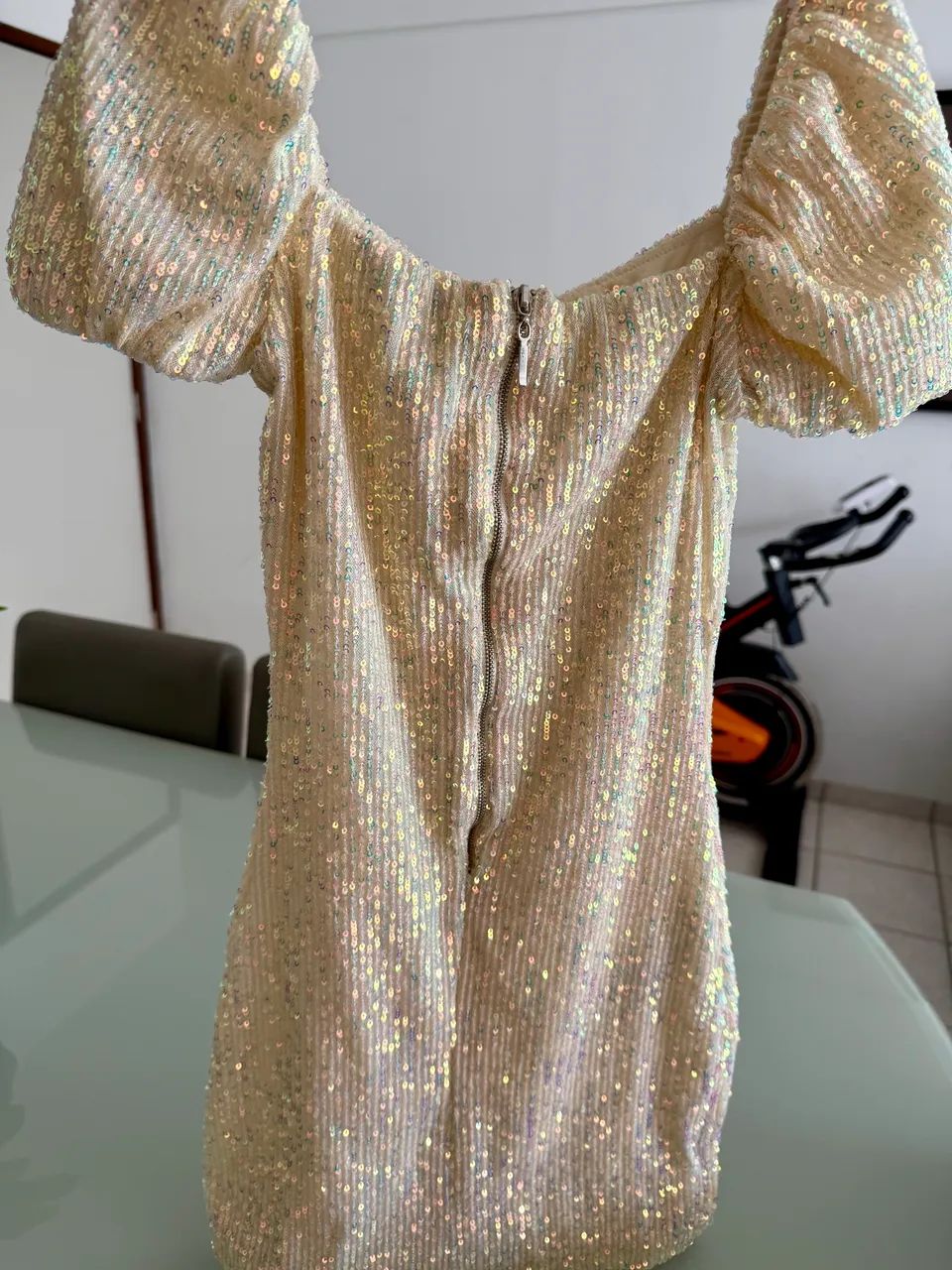 Vestido de festa paetê juvenil. - Foto 4